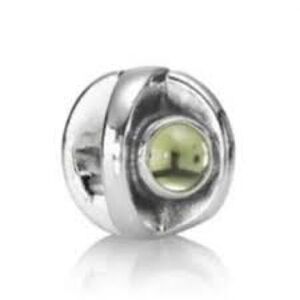 Silver Green Eye Peridot Pandora Charm